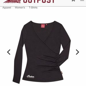 Black Women’s Long Sleeve Crossover Shirt